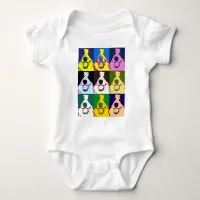 Border Collie Pop Art Baby Bodysuit