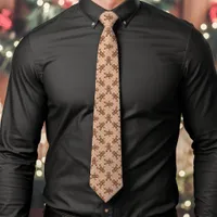 Brown Gingerbread Man Polka Dot Christmas Neck Tie