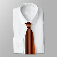 Halloween Pumpkin Orange and Black Stripe  Neck Tie