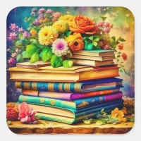 Vintage Books and Flowers