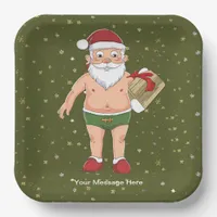 Funny Dirty Santa Christmas Collection Paper Cups Paper Plates