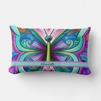 Blue and Purple Butterfly Throw Pillow