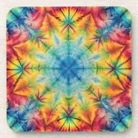 Tie Dye Spiral in Aqua  Beverage Coaster