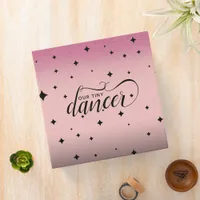 Cute Ombre Pink Glitter Starry Tiny Dancer 3 Ring Binder