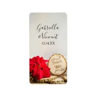 Rustic Red Poinsettia Winter Wedding Favor Tags