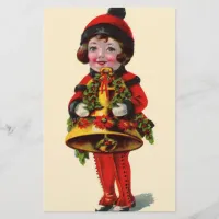 Vintage Christmas Girl Stationery