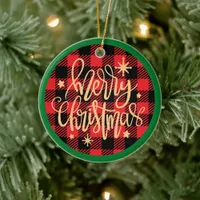 Plaid Merry Christmas - Christmas Ornament