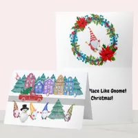 Nordic Gnome Town Christmas, No Place Like Gnome Holiday Card