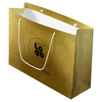 Large Custom Logo Gold Faux Foil Shopping Bag