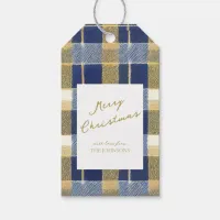 Blue Gold Christmas Pattern#7 ID1009 Gift Tags