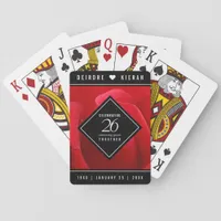 Elegant 26th Rose Wedding Anniversary Celebration Poker Cards