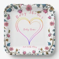 Baby Shower Heart Paper Plates