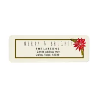 Classic Poinsettia Simple Modern Chic Christmas Label