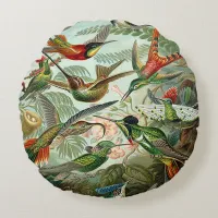 Haeckel Trochilidae Hummingbirds Round Pillow