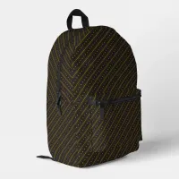 Black and Gold Stripe & Dots Masculine Printed Backpack