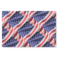 American Flag in the Wind Waving Banner Tissue Paper