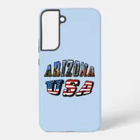 Arizona Picture and USA Flag Text Samsung Galaxy S22+ Case