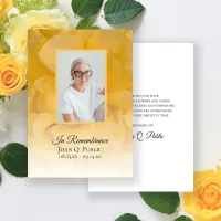 Yellow Rose Flower Petals Funeral Sympathy Thank You Card