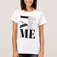 Custom Name I Am Me Female Empowerment Black Text T-Shirt