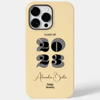 Class of 2023 Black Modern Typography Graduation Case-Mate iPhone 14 Pro Max Case