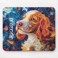 Colorful Cocker Spaniel Paper Quilling Portrait Mouse Pad