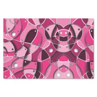 Modern Girly Vibrant Pink Abstract Fractal Artwork Tissue Paper