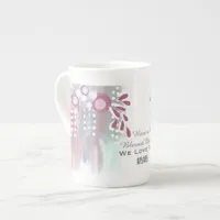 Abstract Floral 奶奶 Mother's Day  Bone China Mug