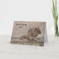 Just saying Hi, cute chipmunk Miss You card