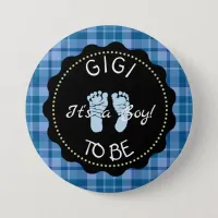 GIGI  to be  Blue Plaid Baby Shower button