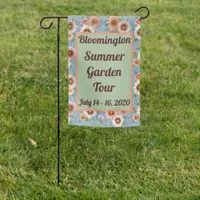 Garden Event Party Pink Daisies Blue Custom Garden Flag