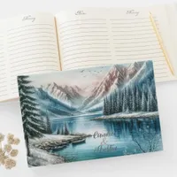 Winter Lake Nature Wedding Guest Book