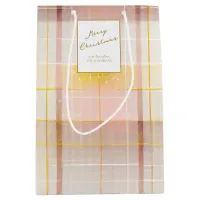 Pink Gold Christmas Pattern#7 ID1009 Medium Gift Bag