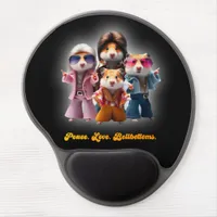 Funny Peace. Love. Bellbottoms. Hamster Supergroup Gel Mouse Pad