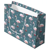 Flamingo Tropical Christmas Large Gift Bag