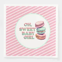 Oh Sweet Baby Girl Macaron Themed Baby Shower Paper Dinner Napkins