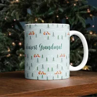 Scandinavian Christmas foxes in snowy forest Coffee Mug