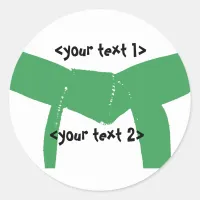 Martial Arts Green Belt Classic Round Sticker