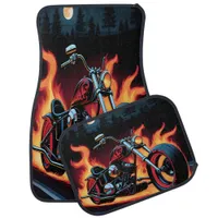 Hot Rod Thrill Under Moonlight Car Floor Mat