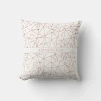 Girly Rose Gold Geometric Copper Polygon Monogram Throw Pillow