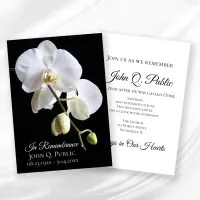 White Orchids on Black Death Anniversary Invitation