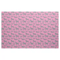 Equestrian Pink Grey Horse Pattern Fabric