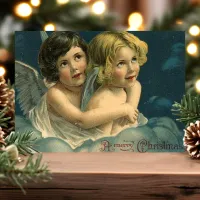 Angels A Merry Christmas Vintage Holiday Postcard