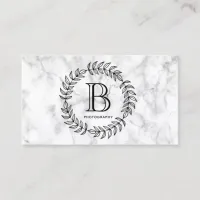 Marble Monogram Fashion Stylish Elegant Business Card