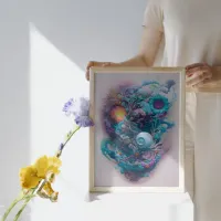 Relax and take a deep breath - Floral AI Art Poster