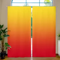 Golden Yellow Red Gradient Blackout Curtains