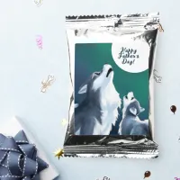 Cute Wolf and Pup Howl at Full Moon Father's Day Coffee Drink Mix