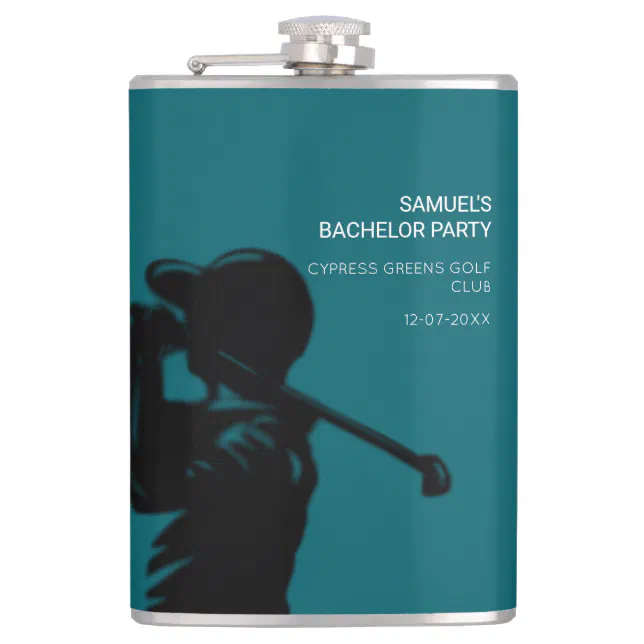 Black golfer Golfing Trip Bachelor Party minimal  Flask