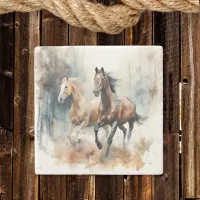 Western Wild Horse Stone Coaster