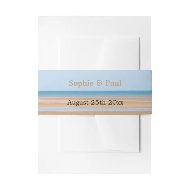 Beach Wedding Invitation Belly Band