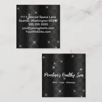 Elegant Black and White Diamonds Square Business Square Business Card